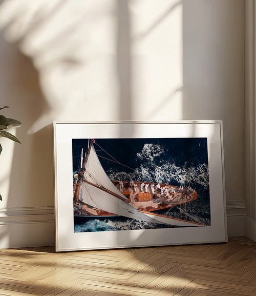 Fotografie luchtfoto zeilboot op zee – Product1