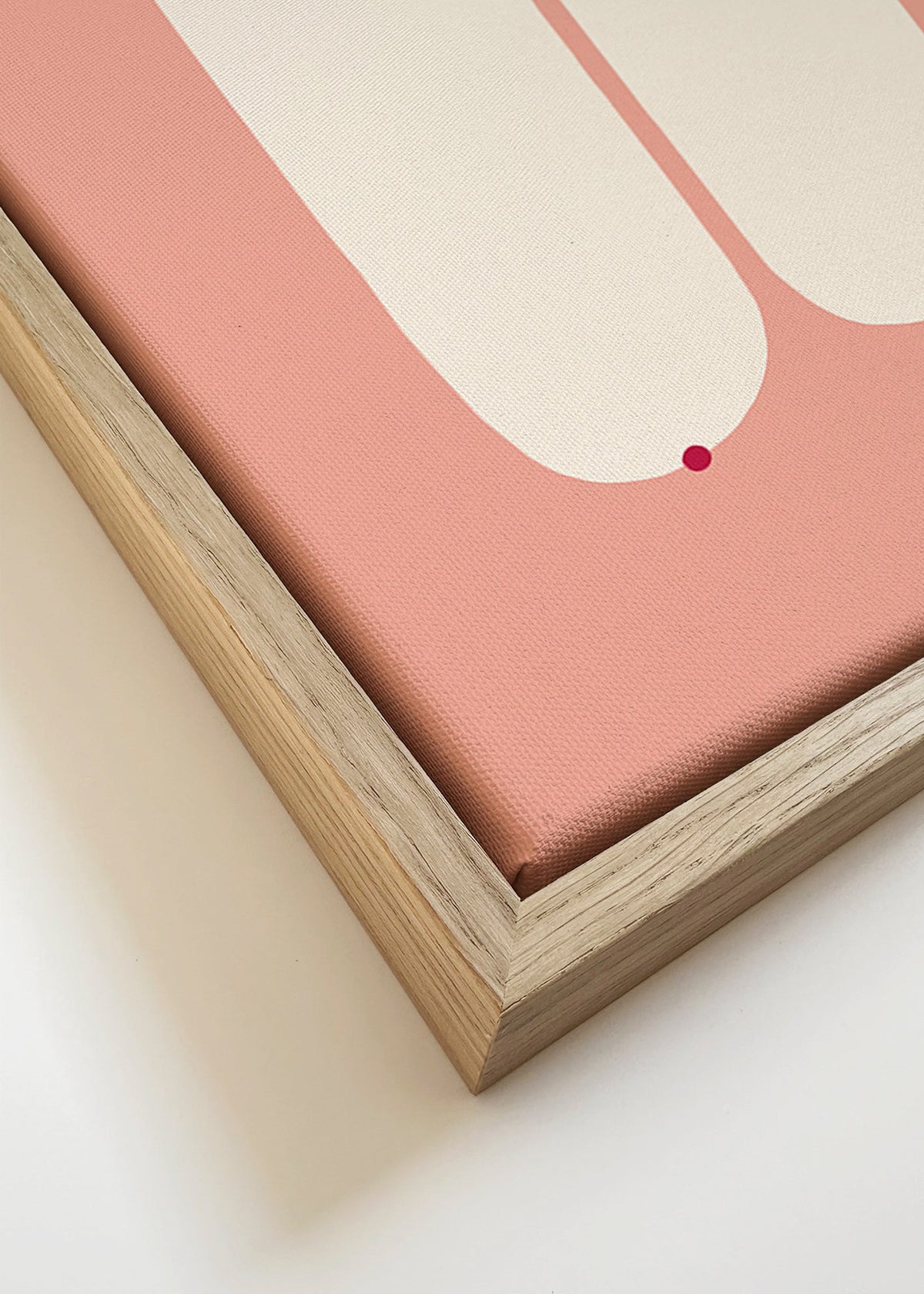 Minimalistische vrouwelijke illustratie in roze – Canvas detail