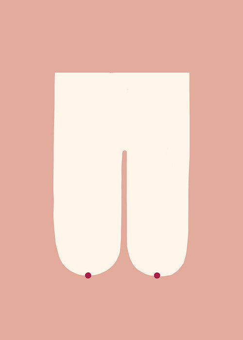 Minimalistische vrouwelijke illustratie in roze