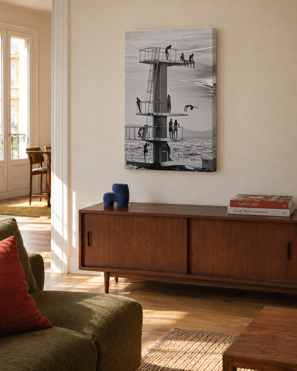 Jumping and Hangin' Around - Unframed canvas in an interior