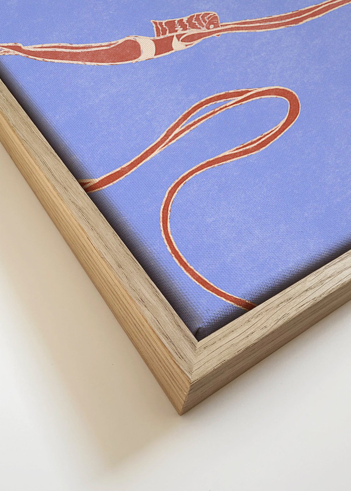 Illustratie: zwemmer met vloeiende linten – Canvas detail