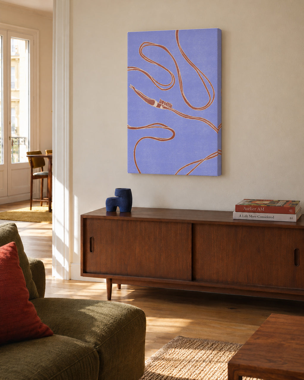 deep swimming - Unframed canvas in an interior