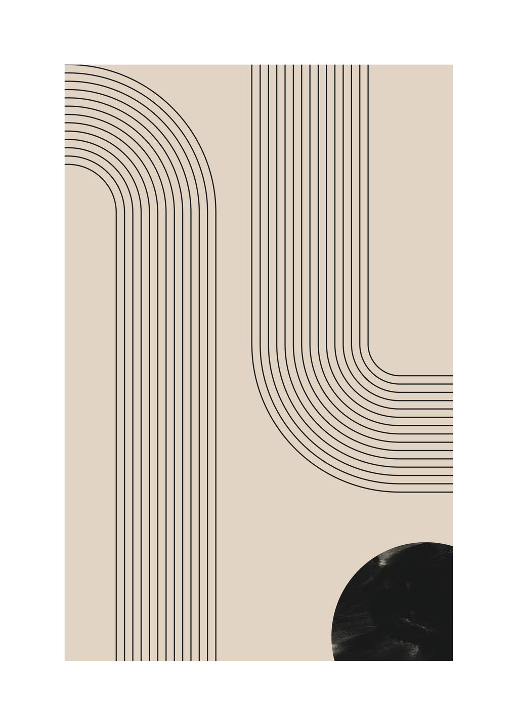 Black Minimal Line Art - Unframed art print
