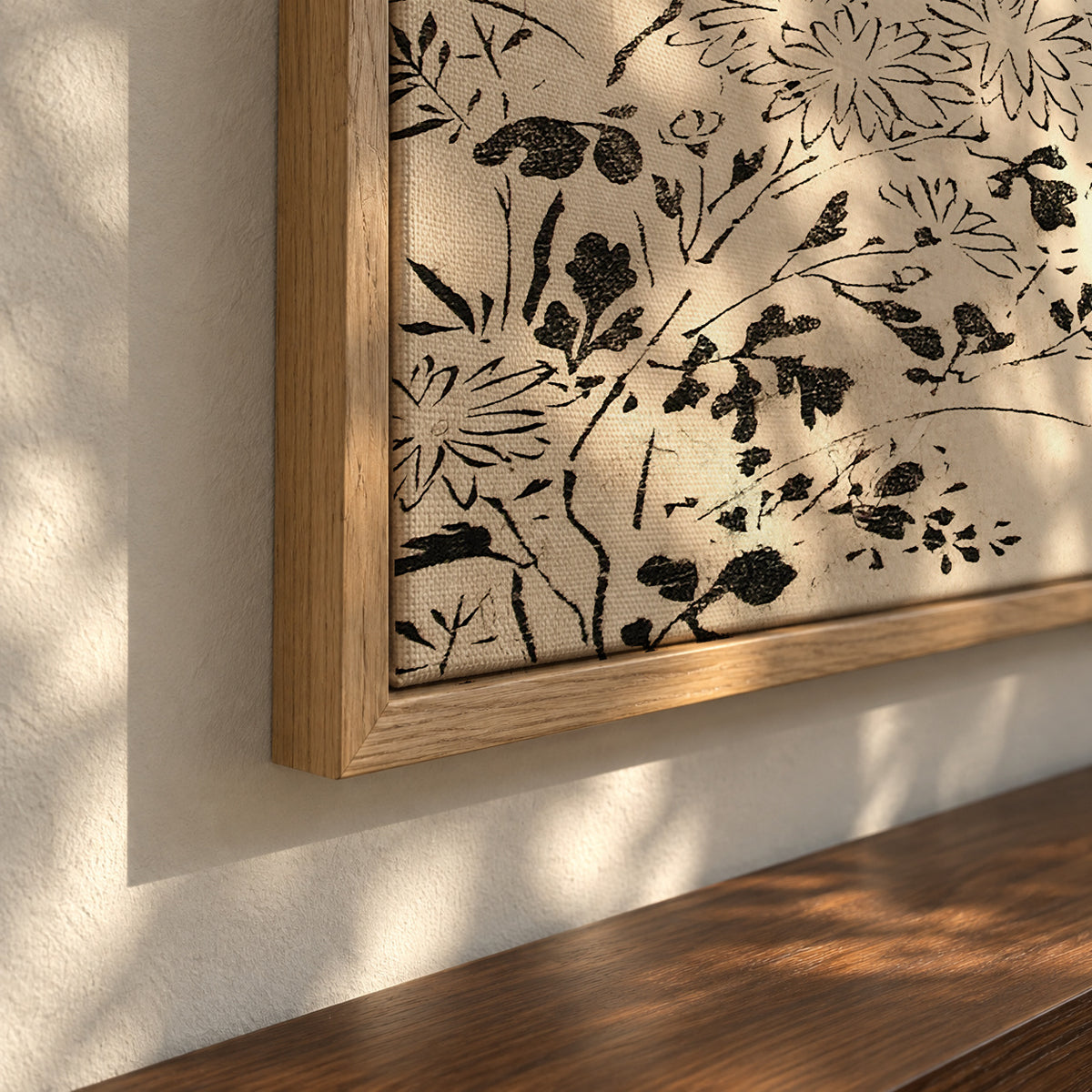 Autumn Flowers and Grasses (1762) - Framed canvas detail