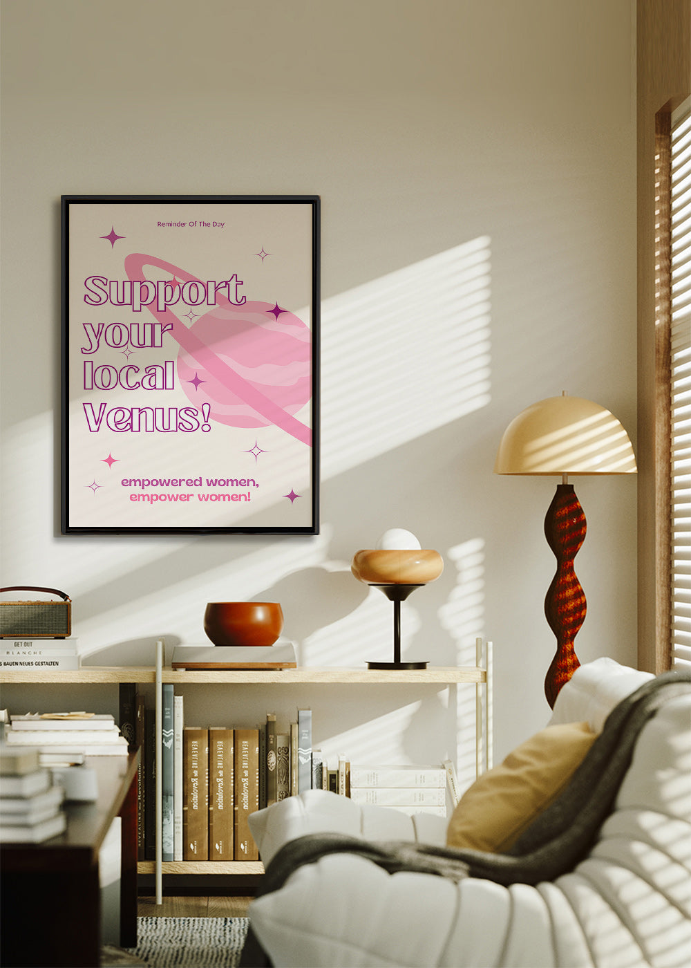 Ilustración tipográfica Venus rosa – Canvas1