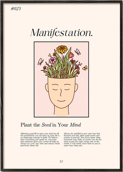 Illustratie hoofd met planten – Black Frame