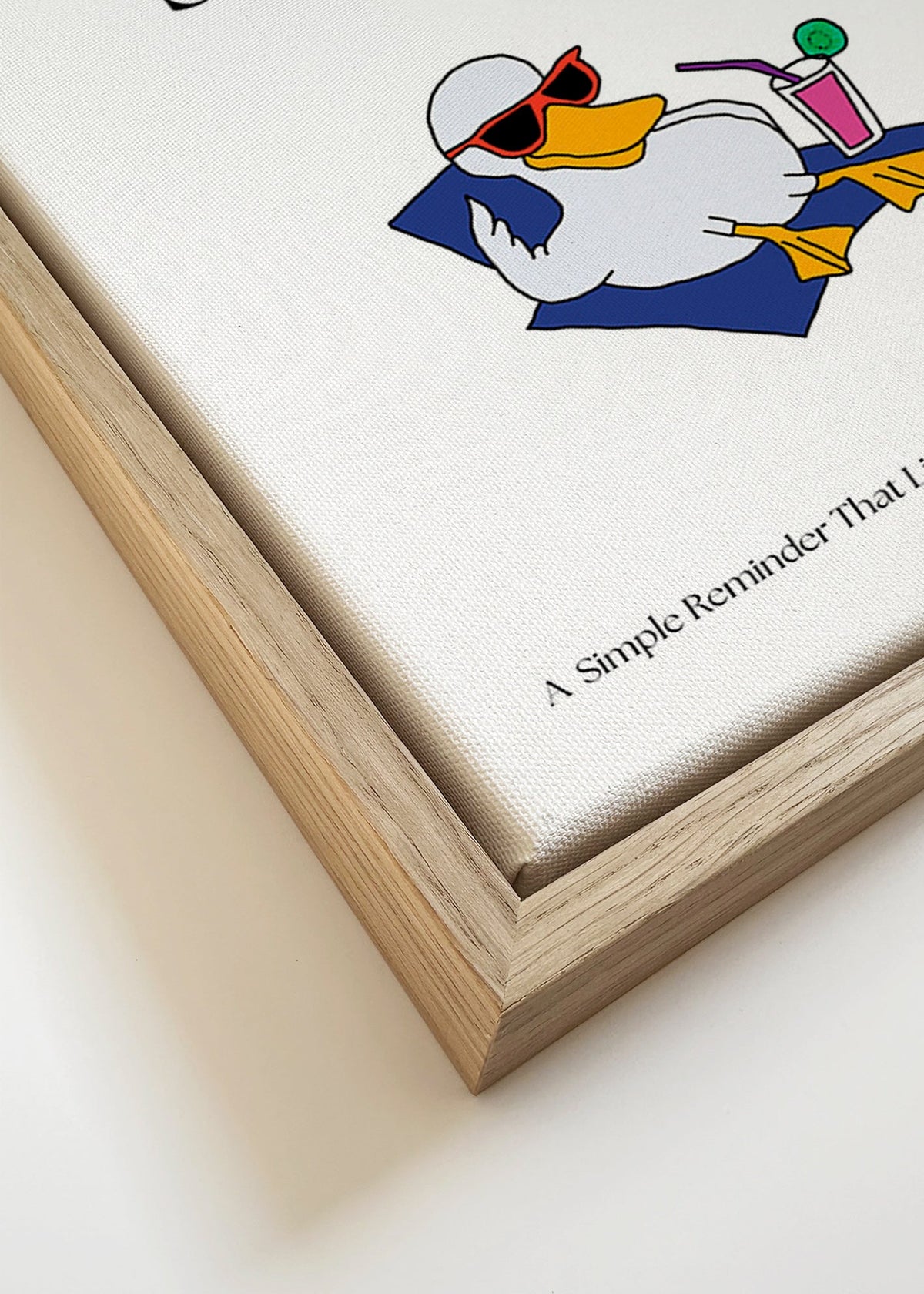 Gansillustratie met speelse tekst – Canvas detail