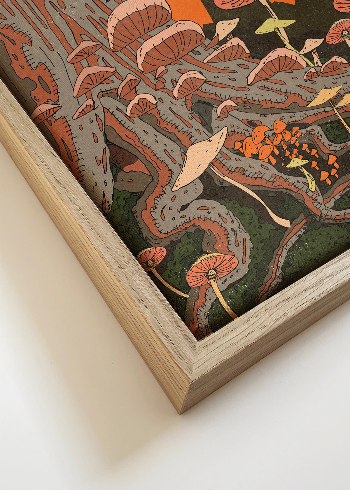 In the coolness of the evening - Framed canvas detail