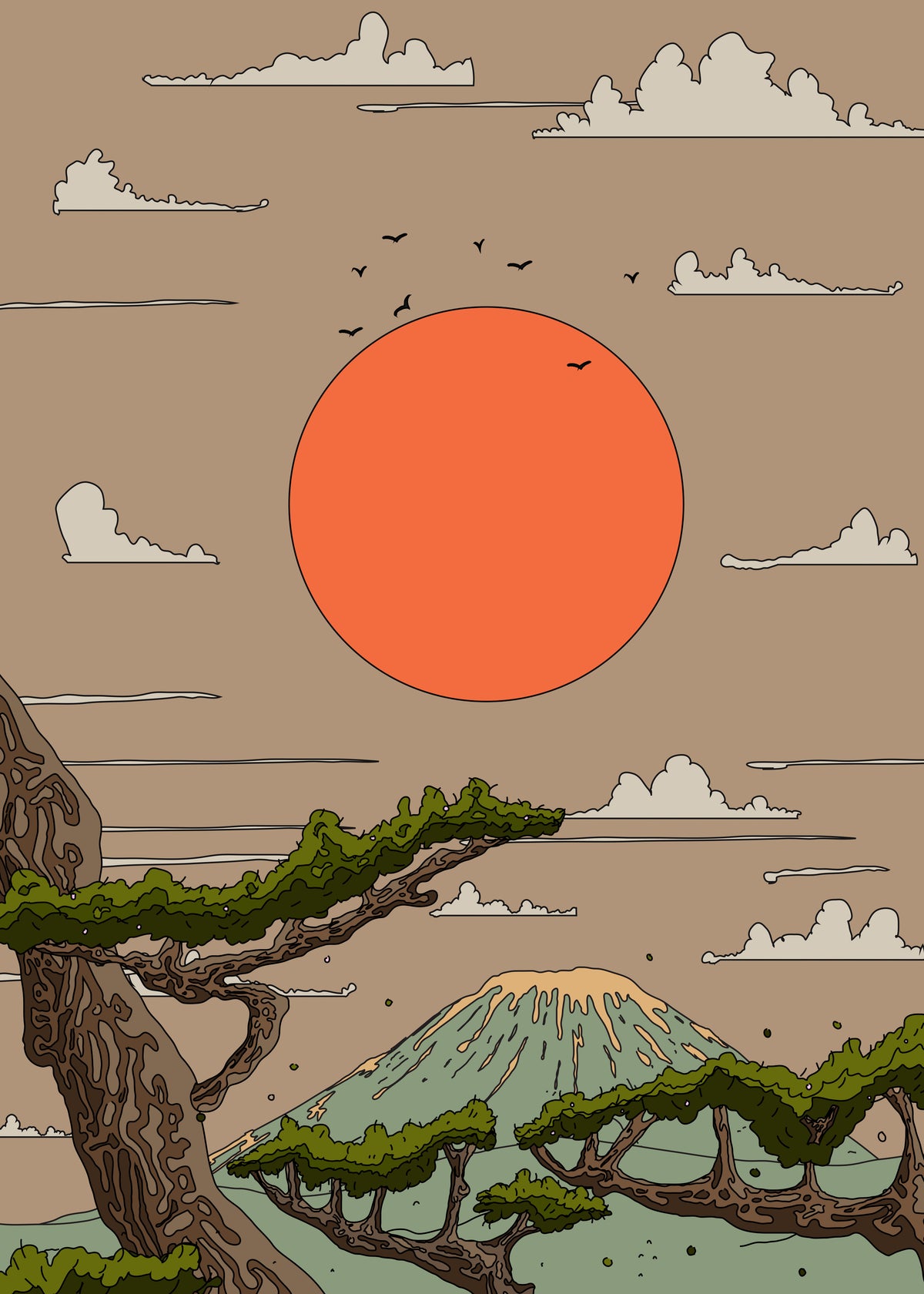 Serene Sunset View - Unframed art print