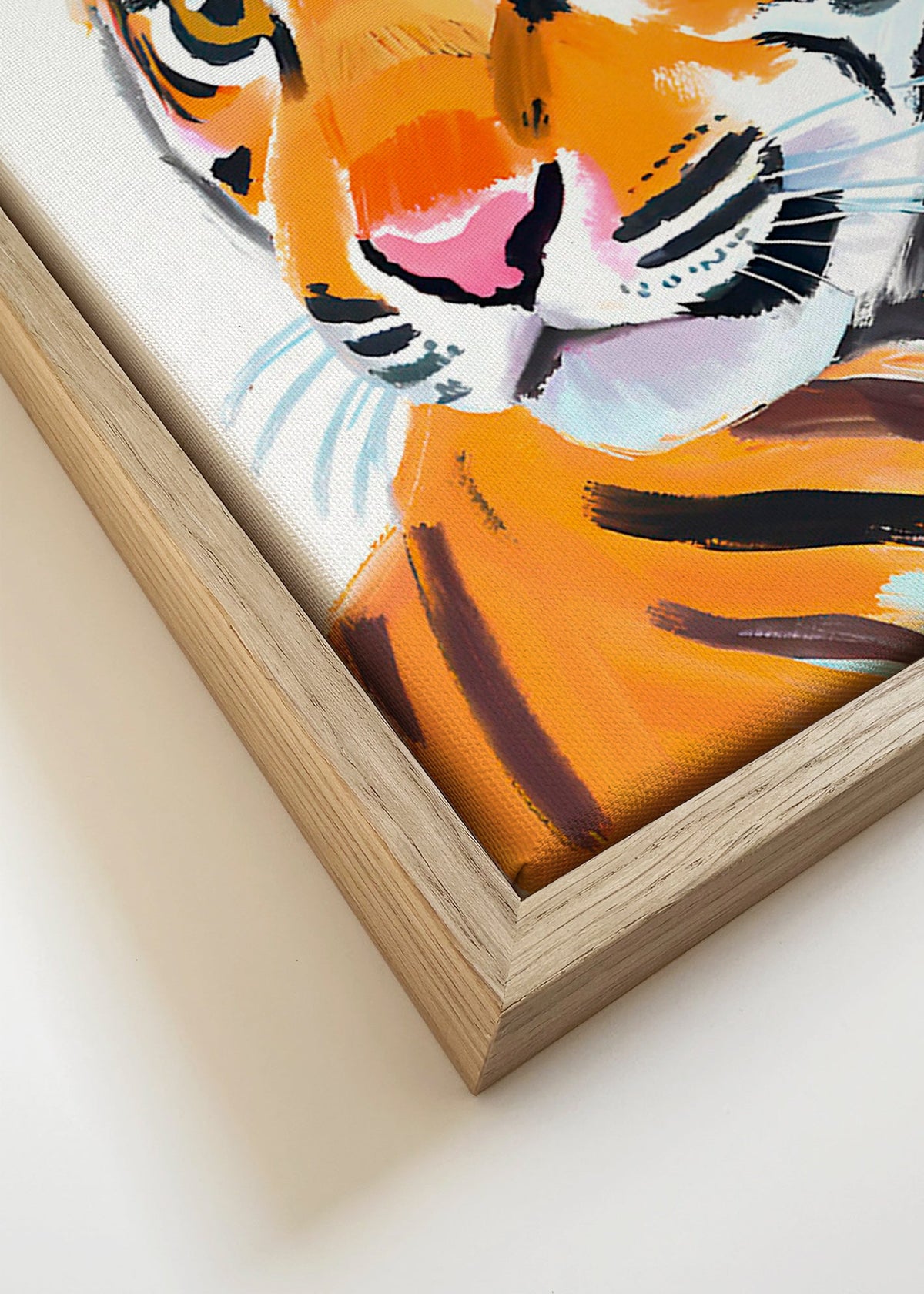 Dierenwerk tijgerillustratie portret – Canvas detail