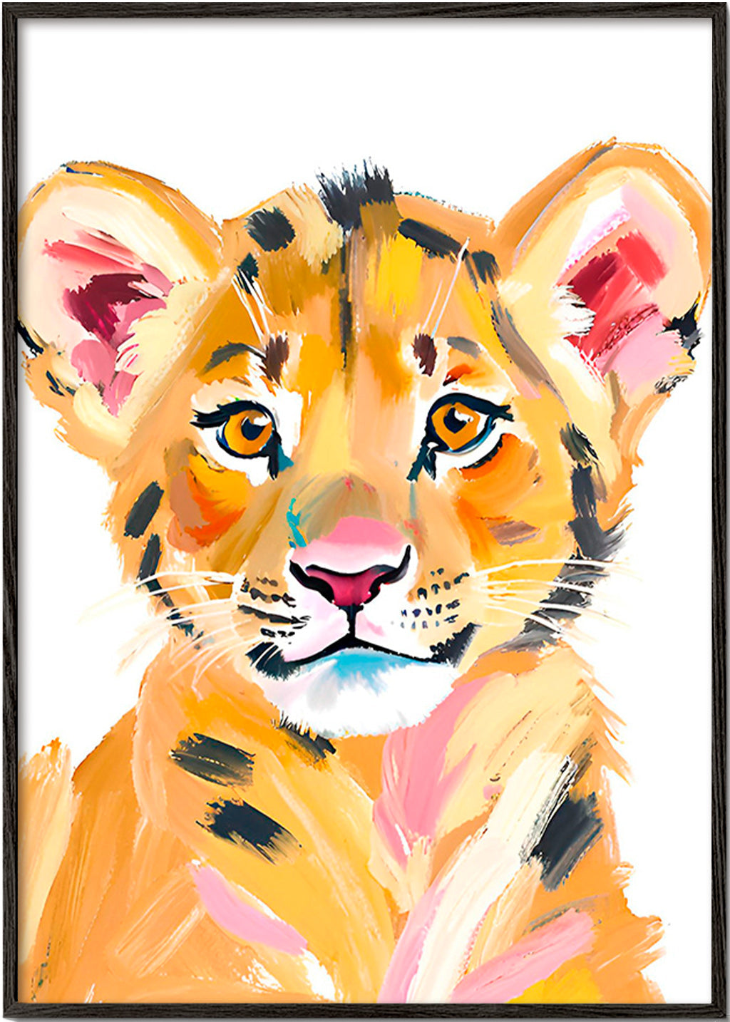 Artwork tijgerwelp illustratie – Black Frame