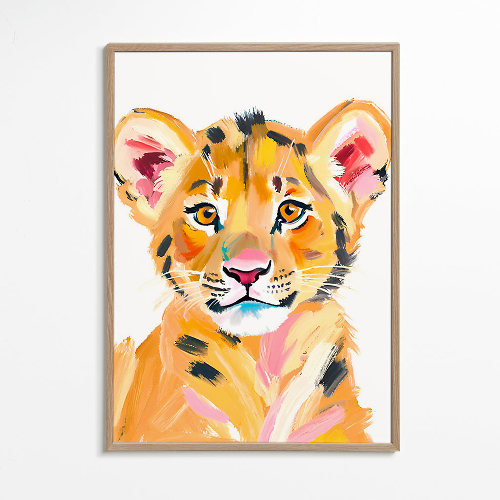 Artwork tijgerwelp illustratie – Oak Frame