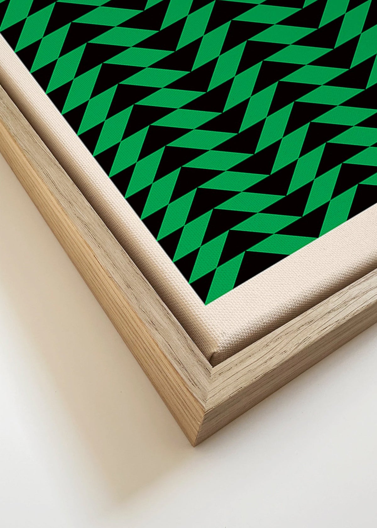Vintage poster met groen geometrisch patroon – Canvas detail