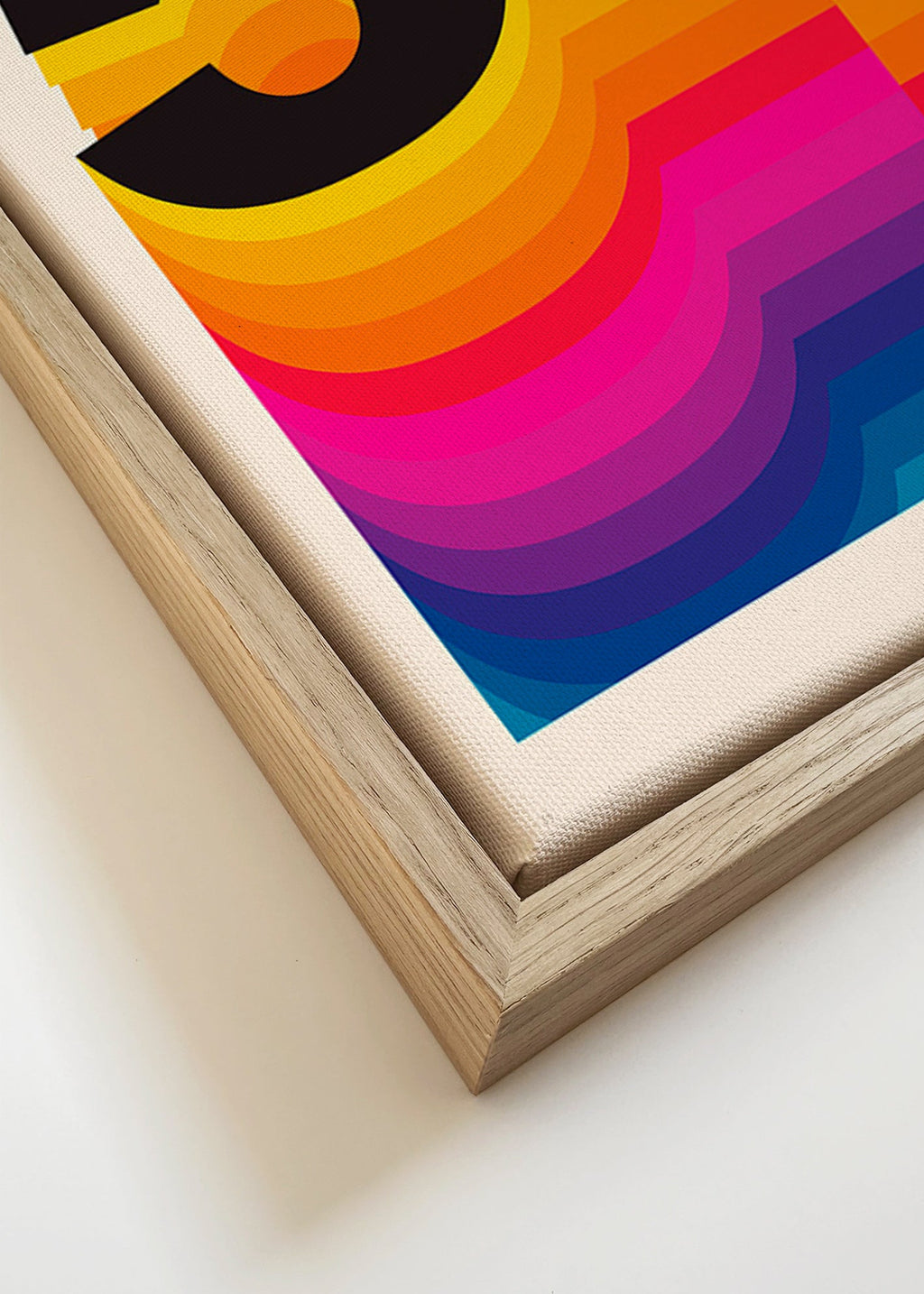 Vintage print Studio 54 met kleurgolven – Canvas detail