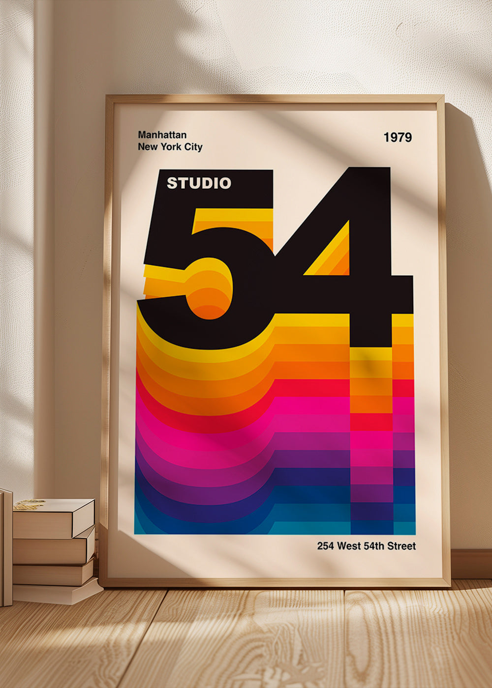 Vintage print Studio 54 met kleurgolven – Product3