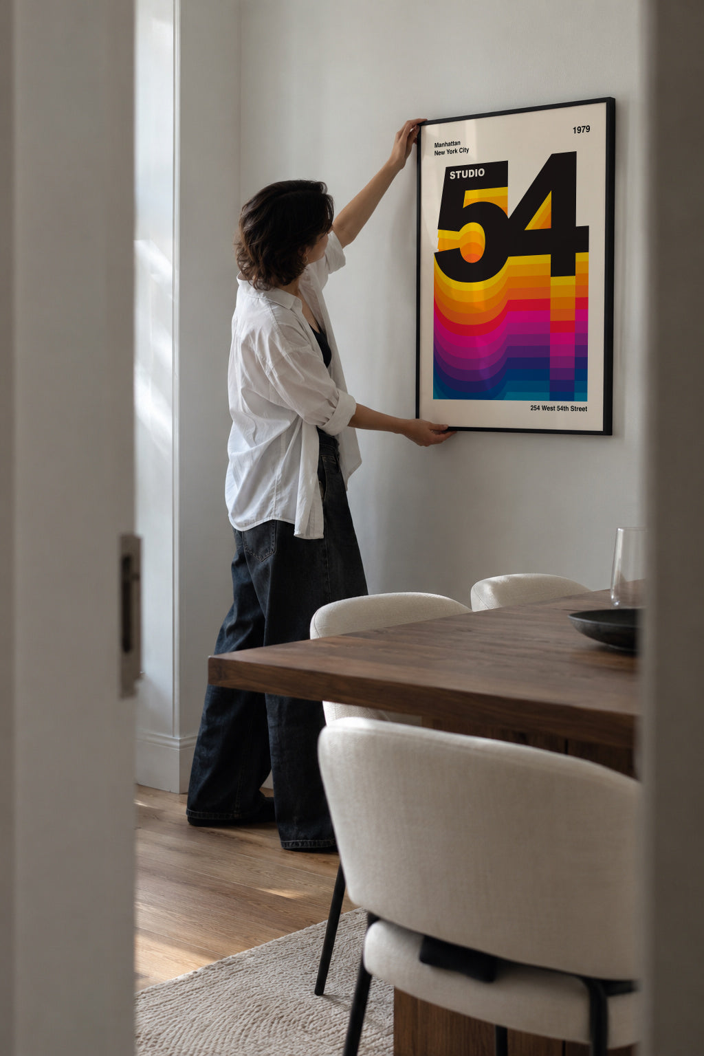 Studio 54 Retro Design - Framed poster in an interior