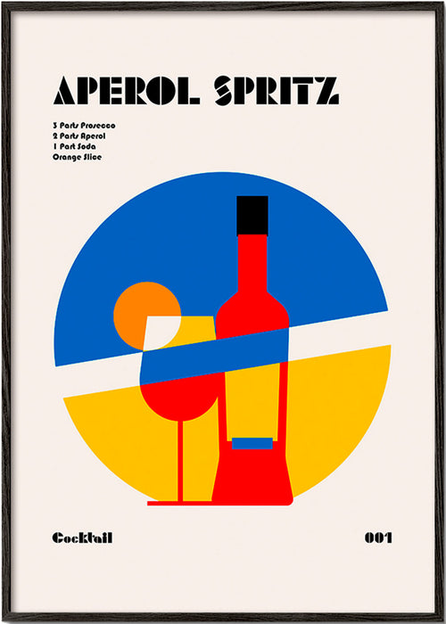 Keuken kunst Aperol Spritz geometrisch – Black Frame