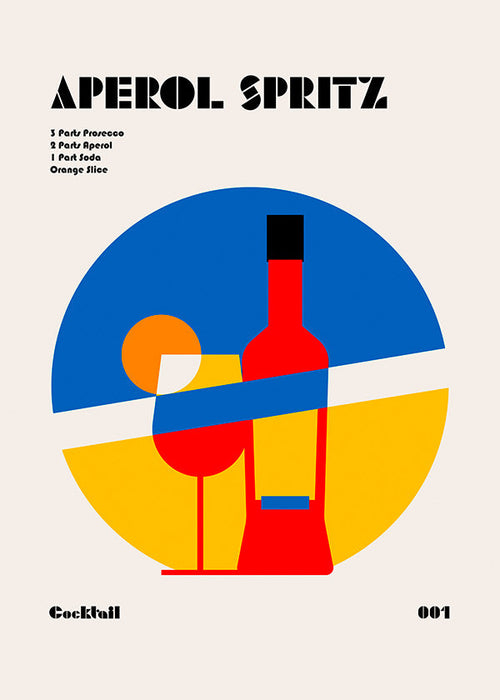 Keuken kunst Aperol Spritz geometrisch