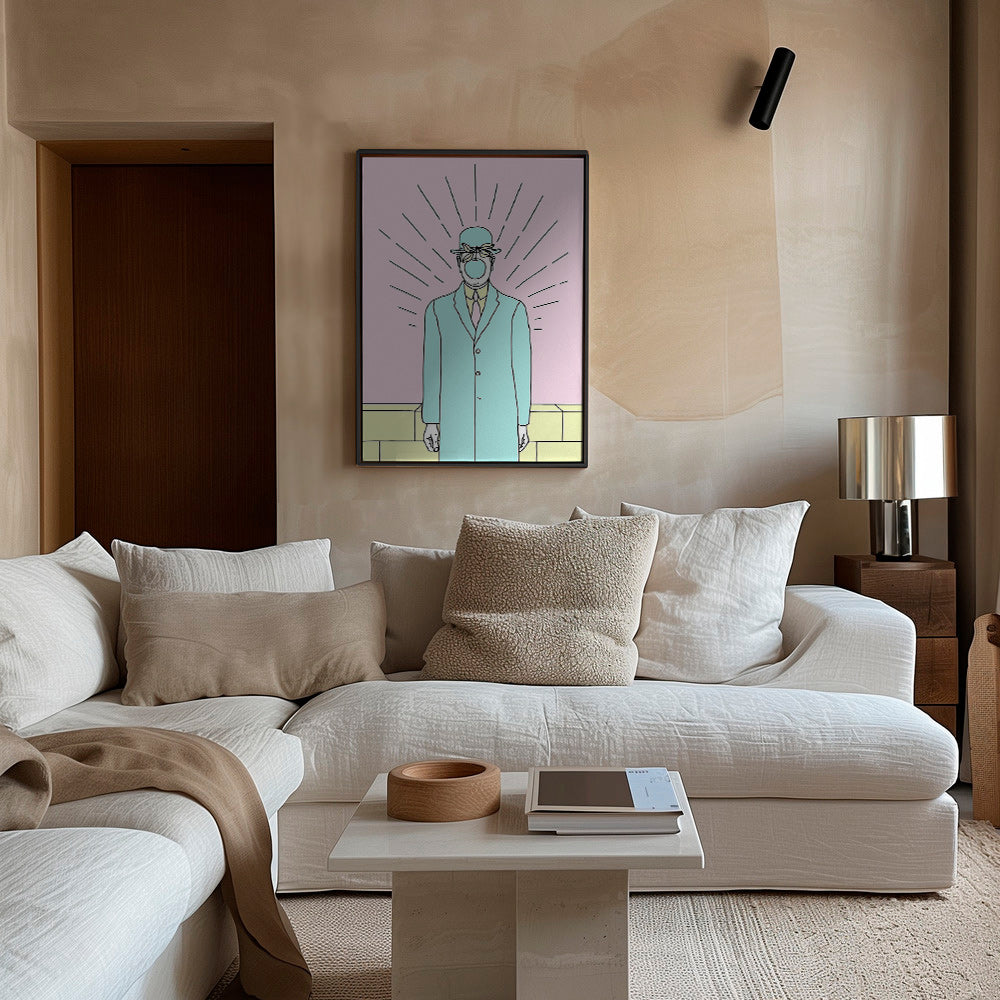 Ilustración surreal de figura con manzana – Canvas2