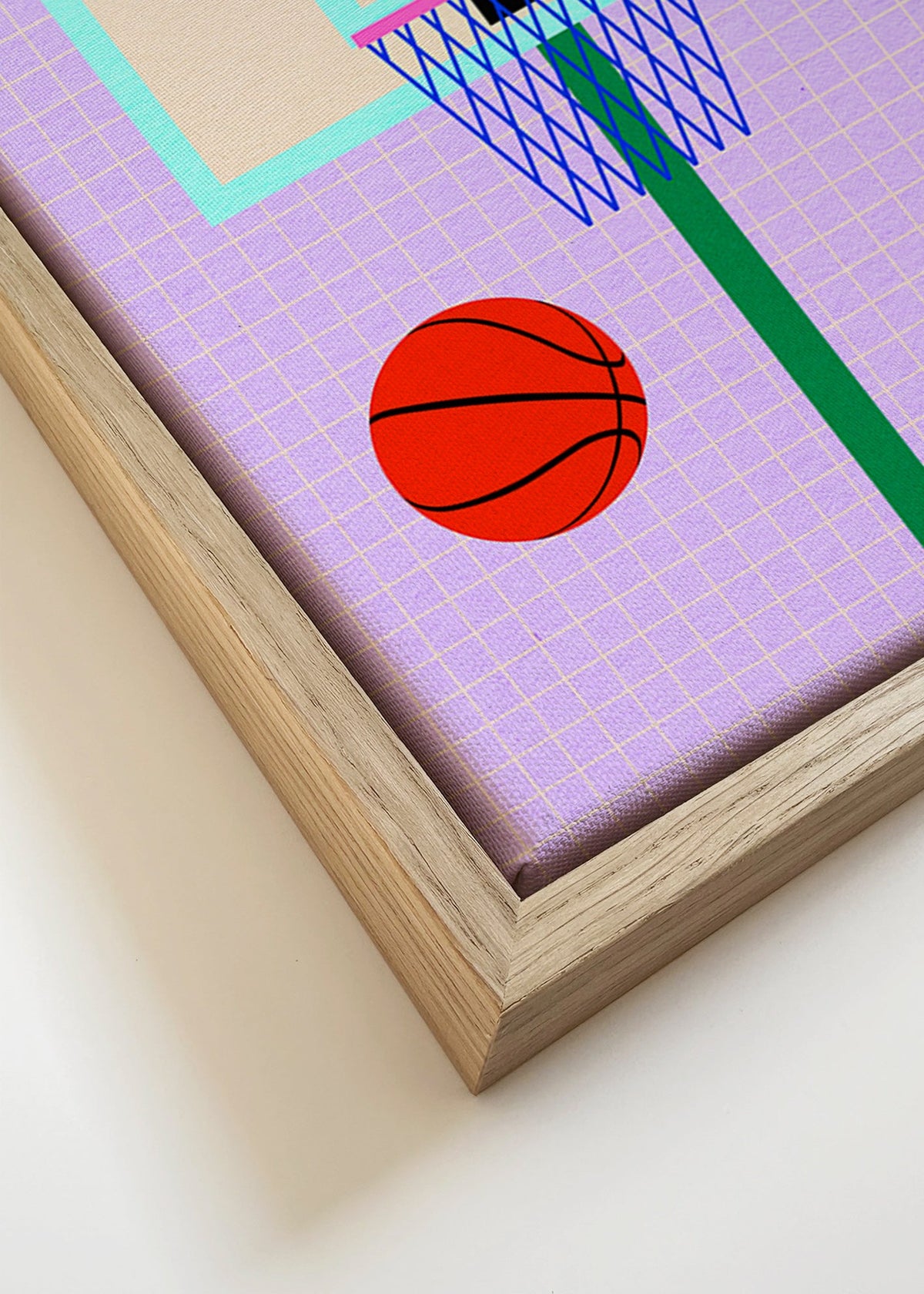 Sportkunst basketillustratie met ring – Canvas detail
