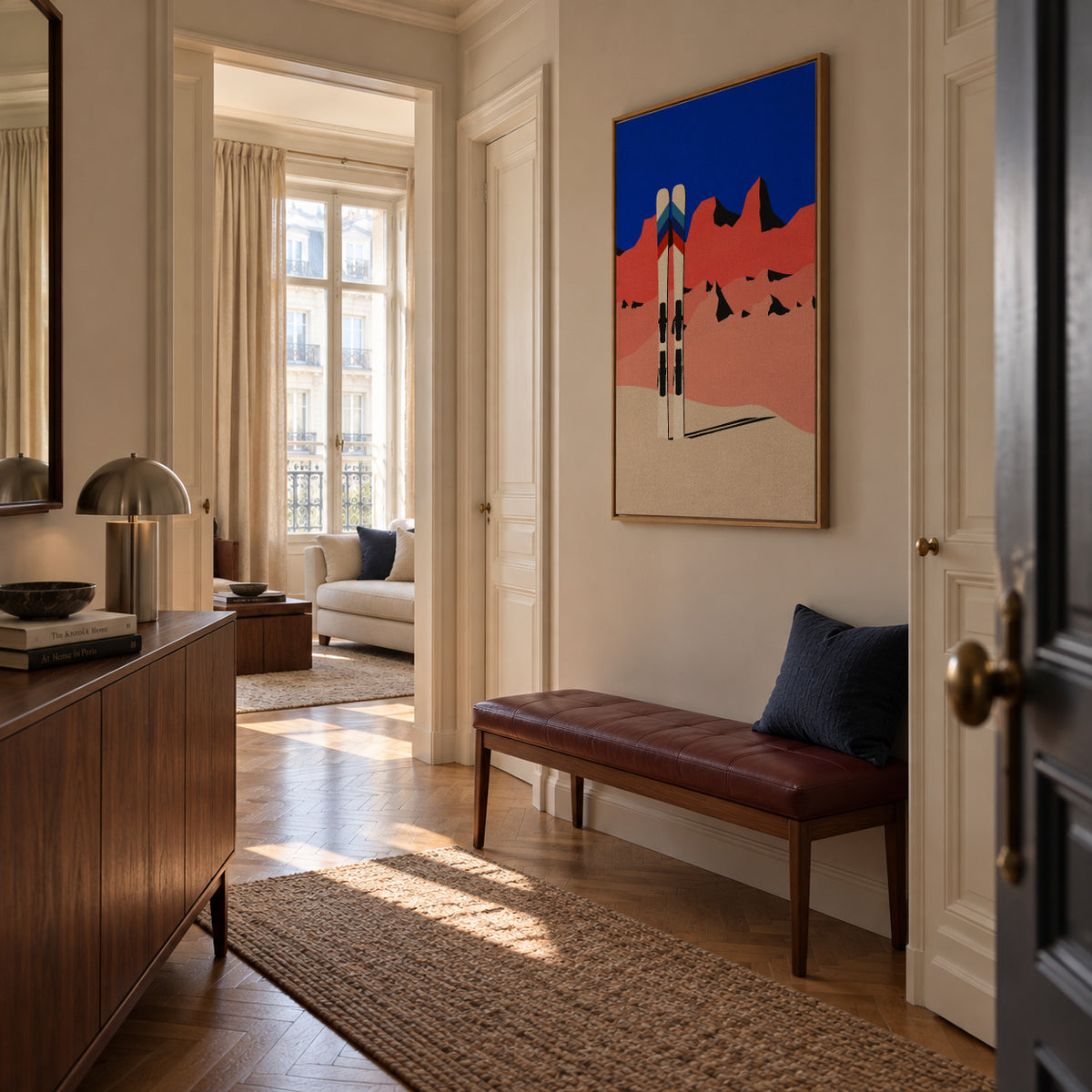 Ski Alpin - Framed canvas in an interior