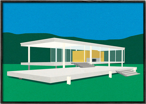 Architecturale illustratie van modern minimalistisch huis – Black Frame