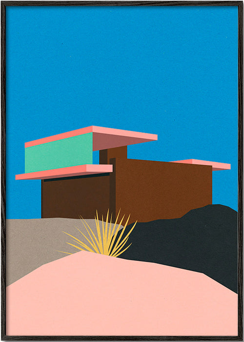 Illustratie woestijnhuis – Black Frame