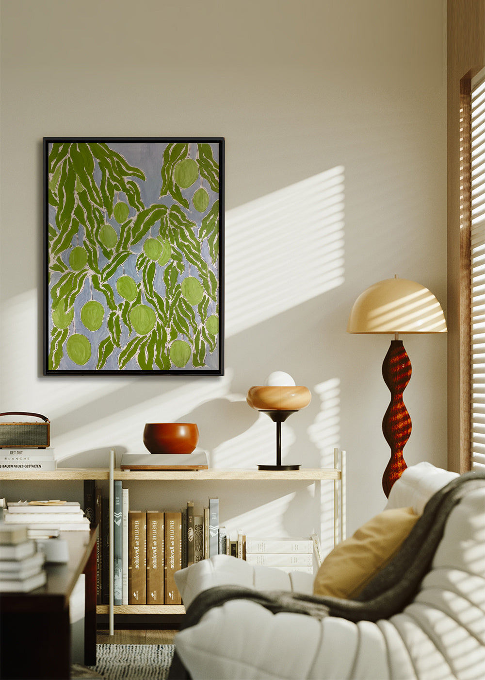 Raw Mango - Framed canvas in an interior
