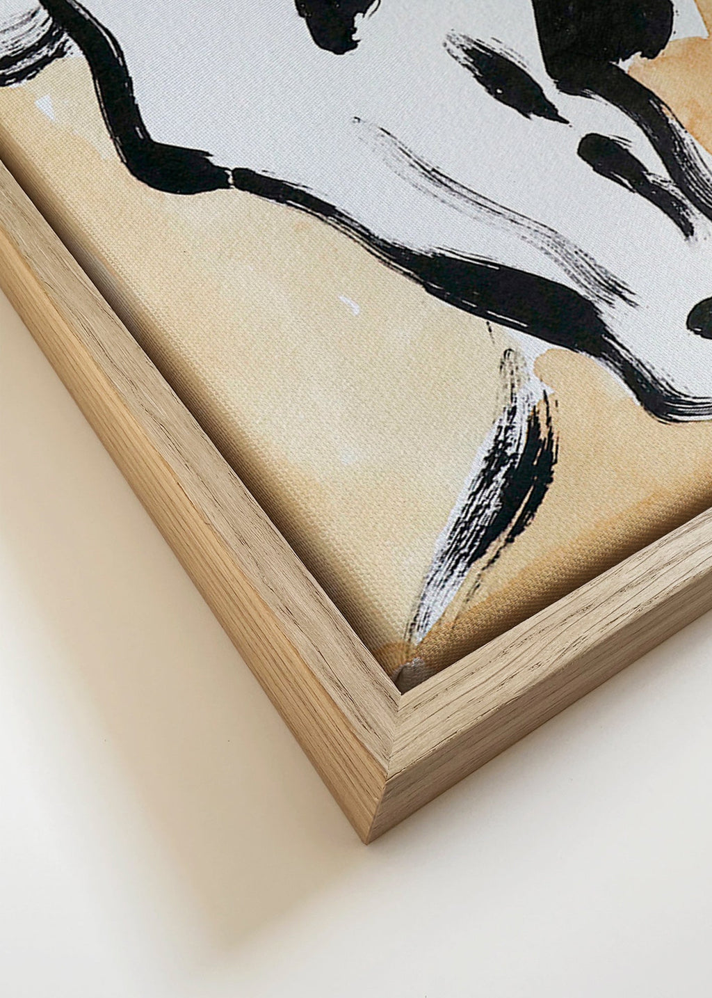 Paard in inkt, gestuele kunst – Canvas detail