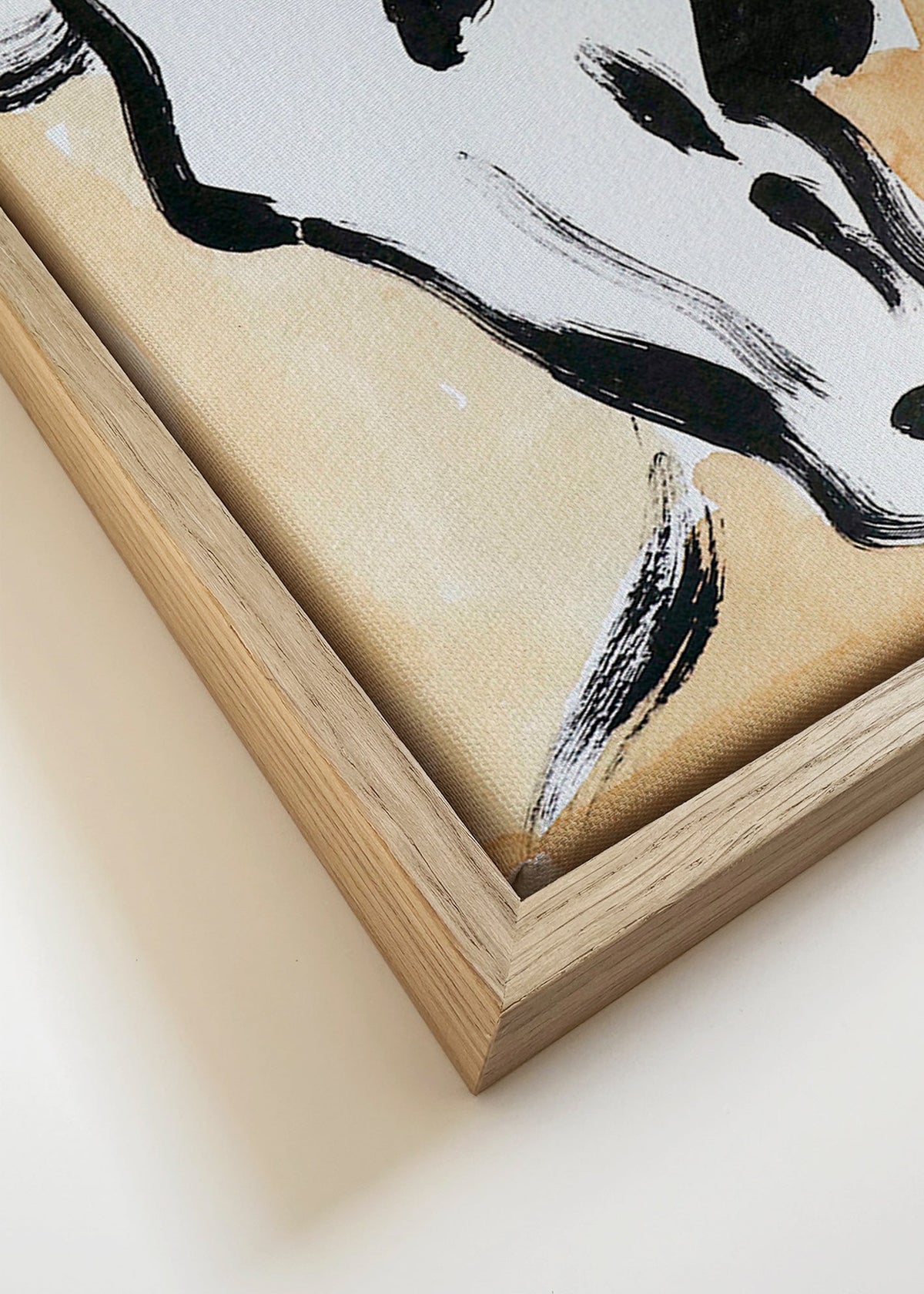 Paard in inkt, gestuele kunst – Canvas detail