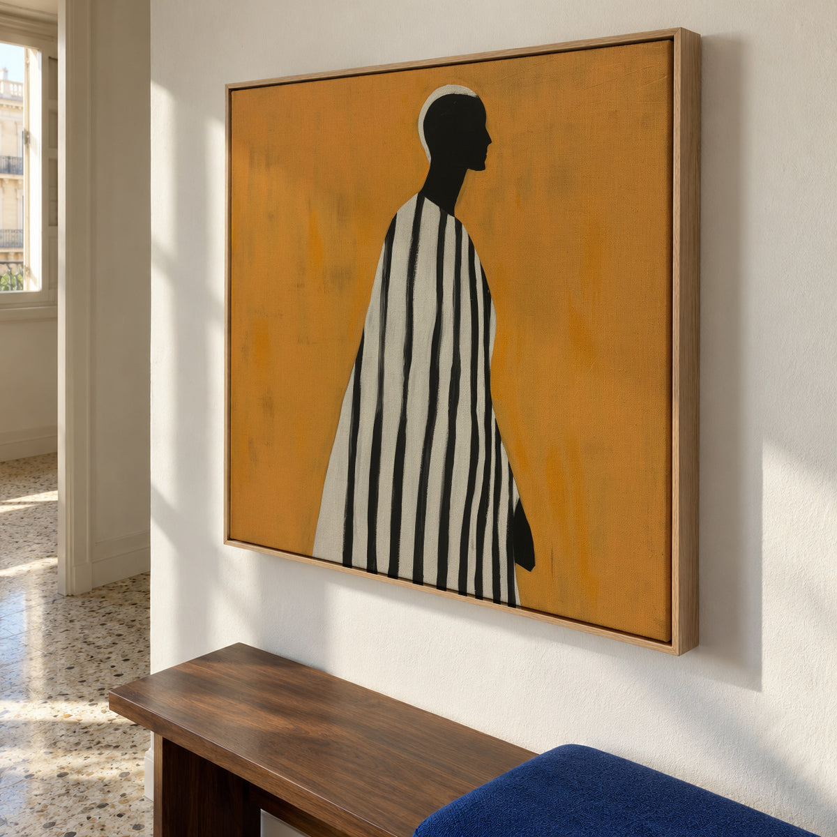 Portrait of a Man - Framed canvas in an interior