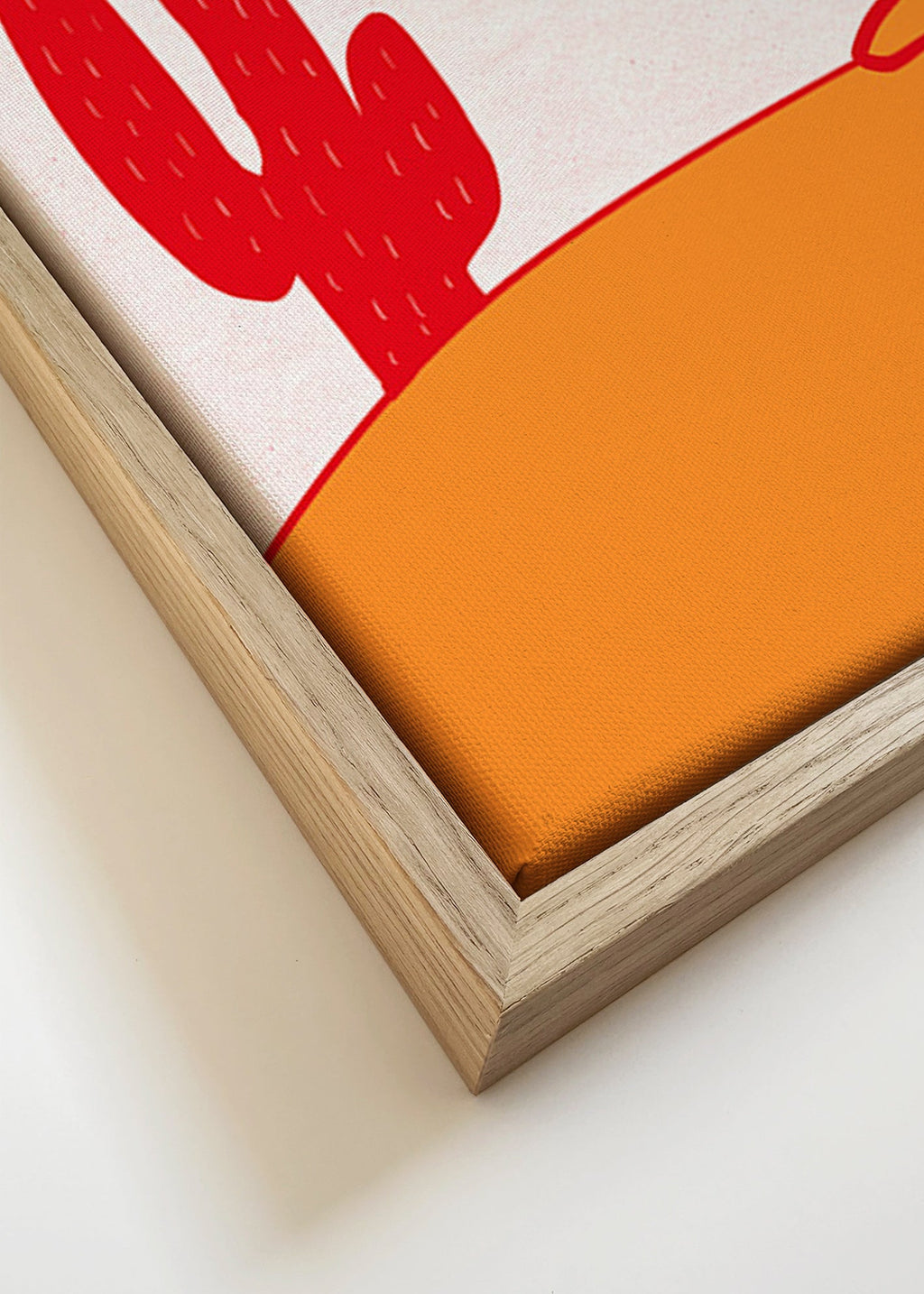 Artwork cowgirl rustend op rood paard – Canvas detail