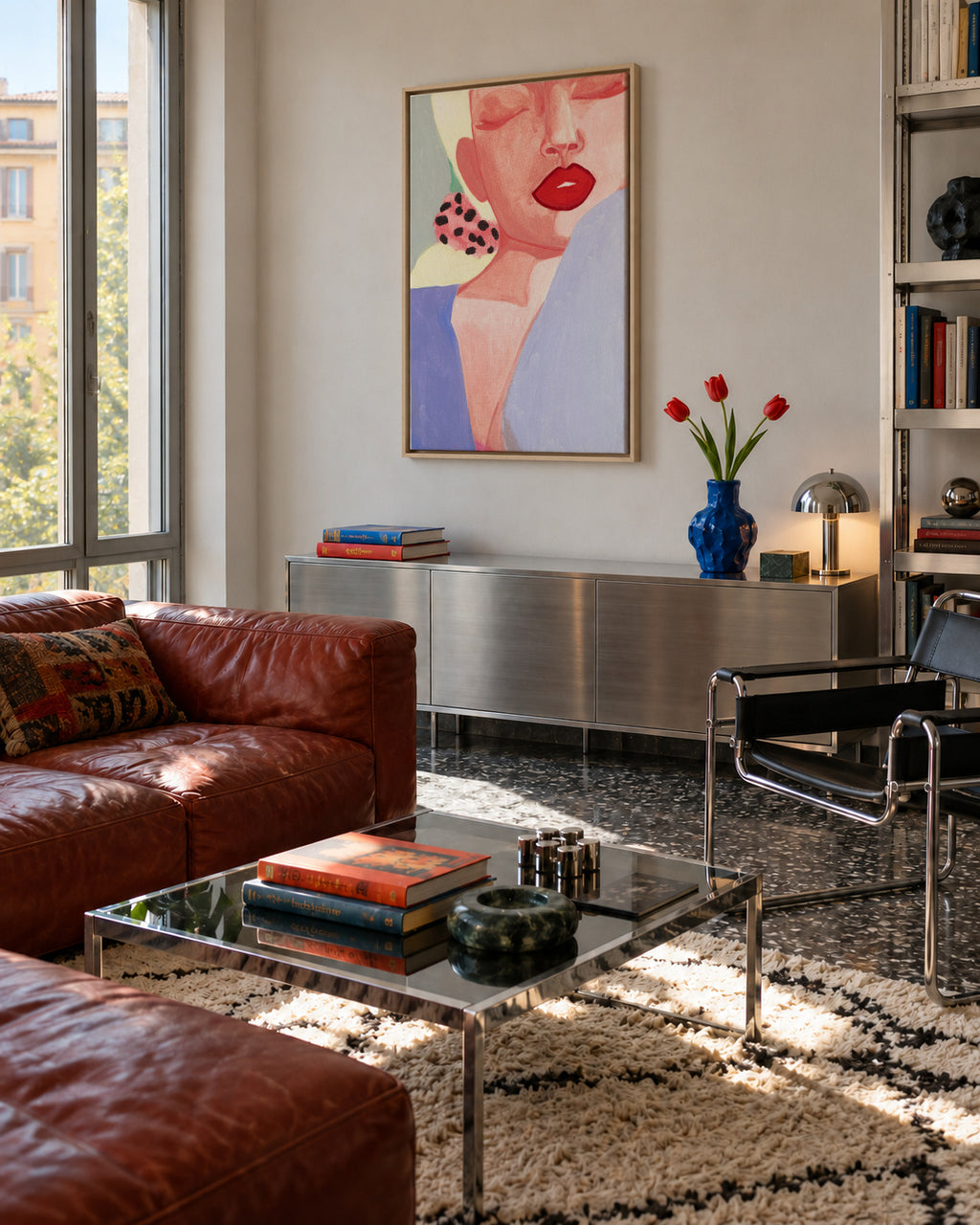 Lune2 - Framed canvas in an interior