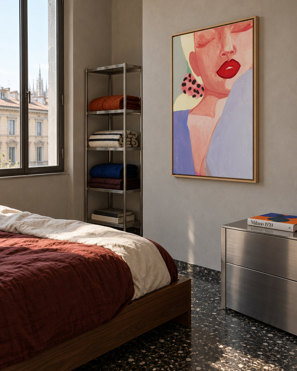 Lune2 - Framed canvas in an interior