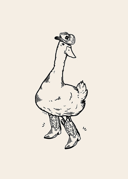 Eend in cowboystijl illustratie