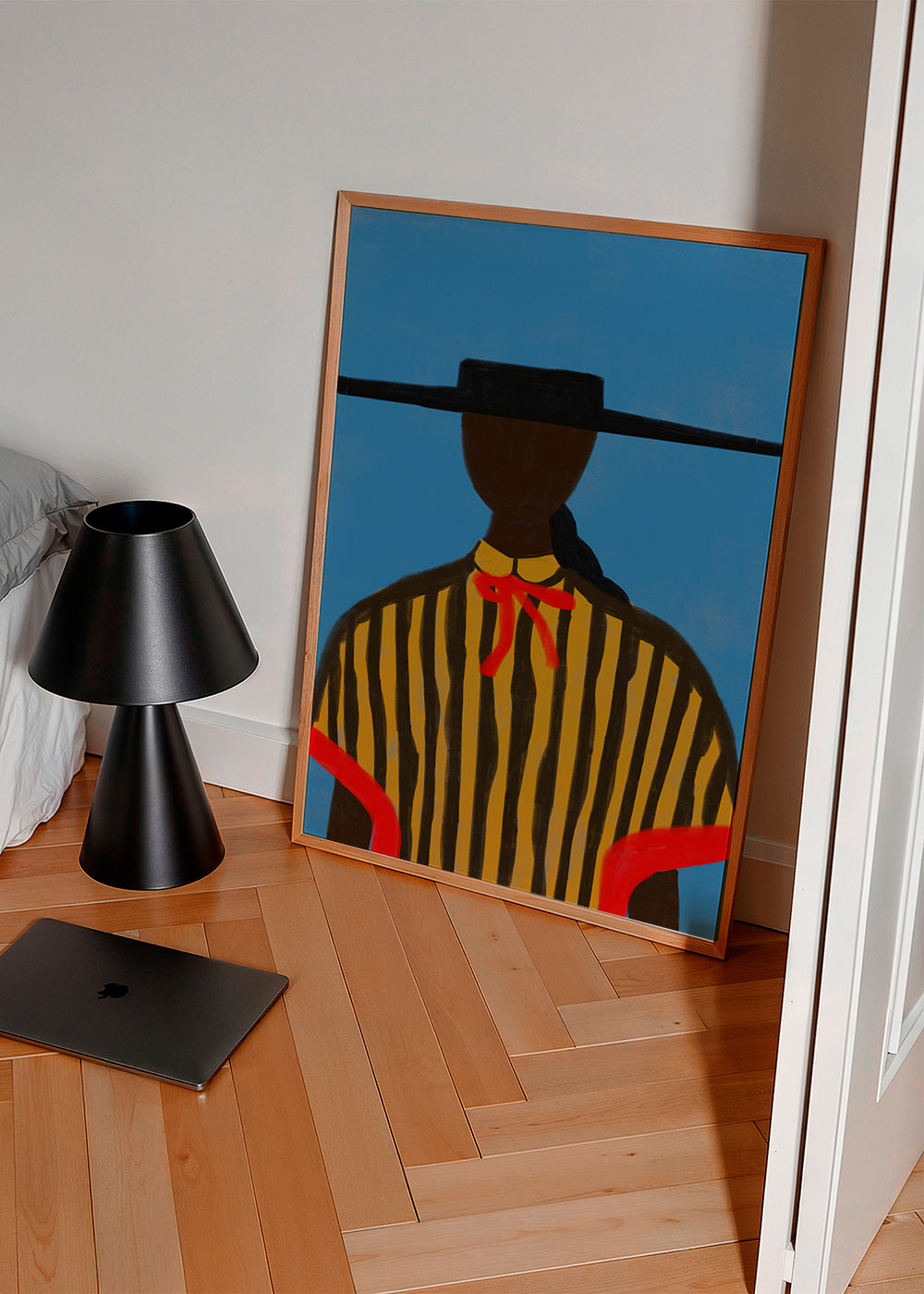 Illustratie van figuur met hoed en strepen – Product2