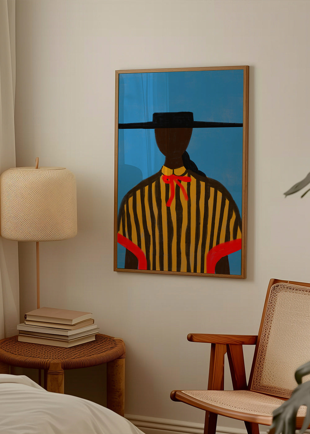 Illustratie van figuur met hoed en strepen – Product3
