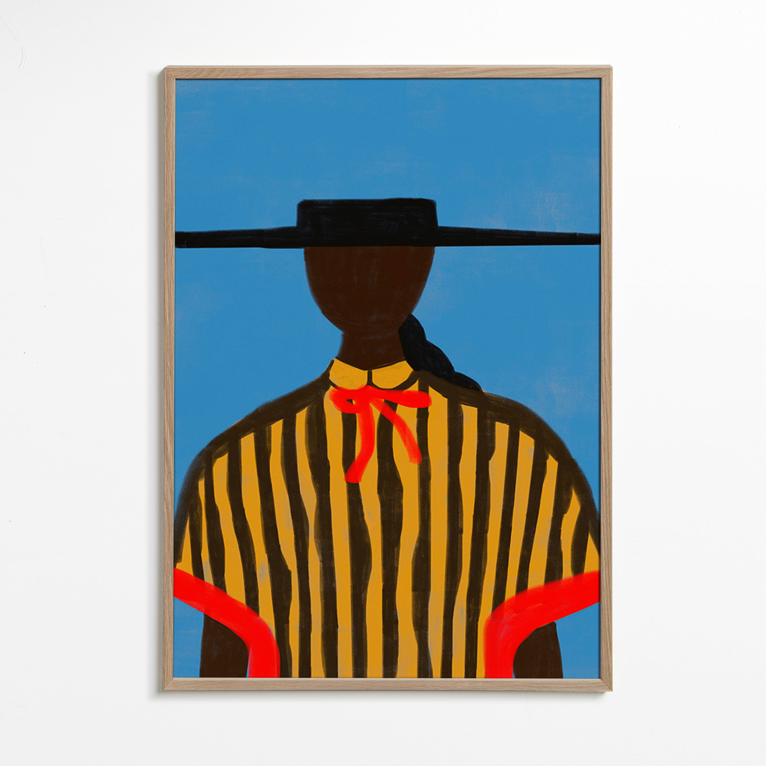 Illustratie van figuur met hoed en strepen – Oak Frame