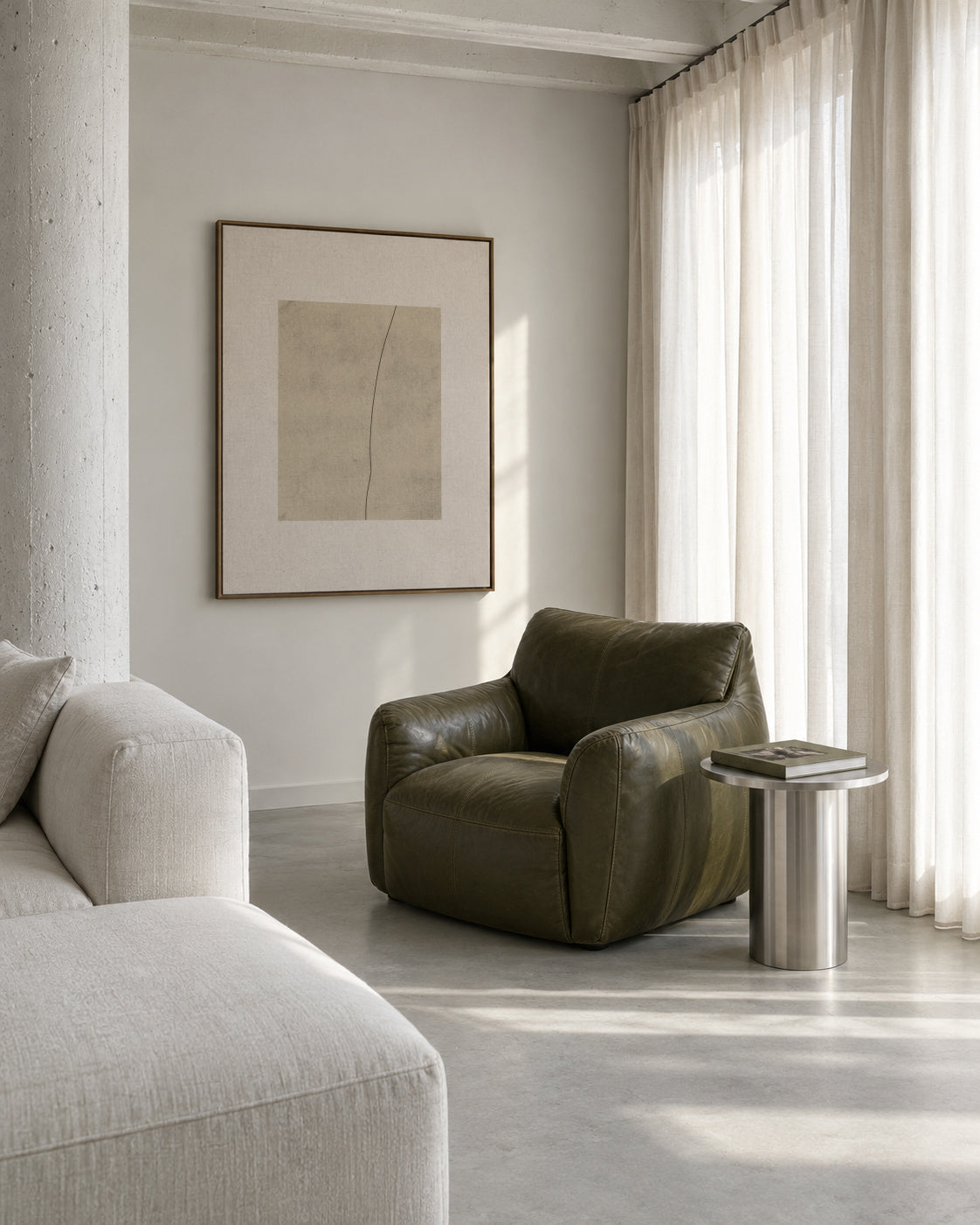 Elegant Simplicity - Framed canvas in an interior