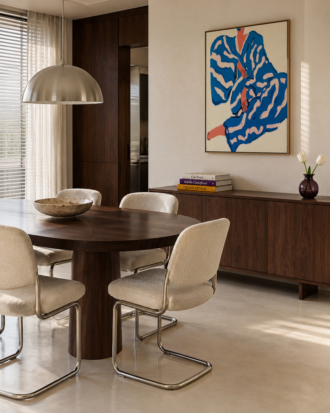Portrait Indigoreverie - Framed canvas in an interior