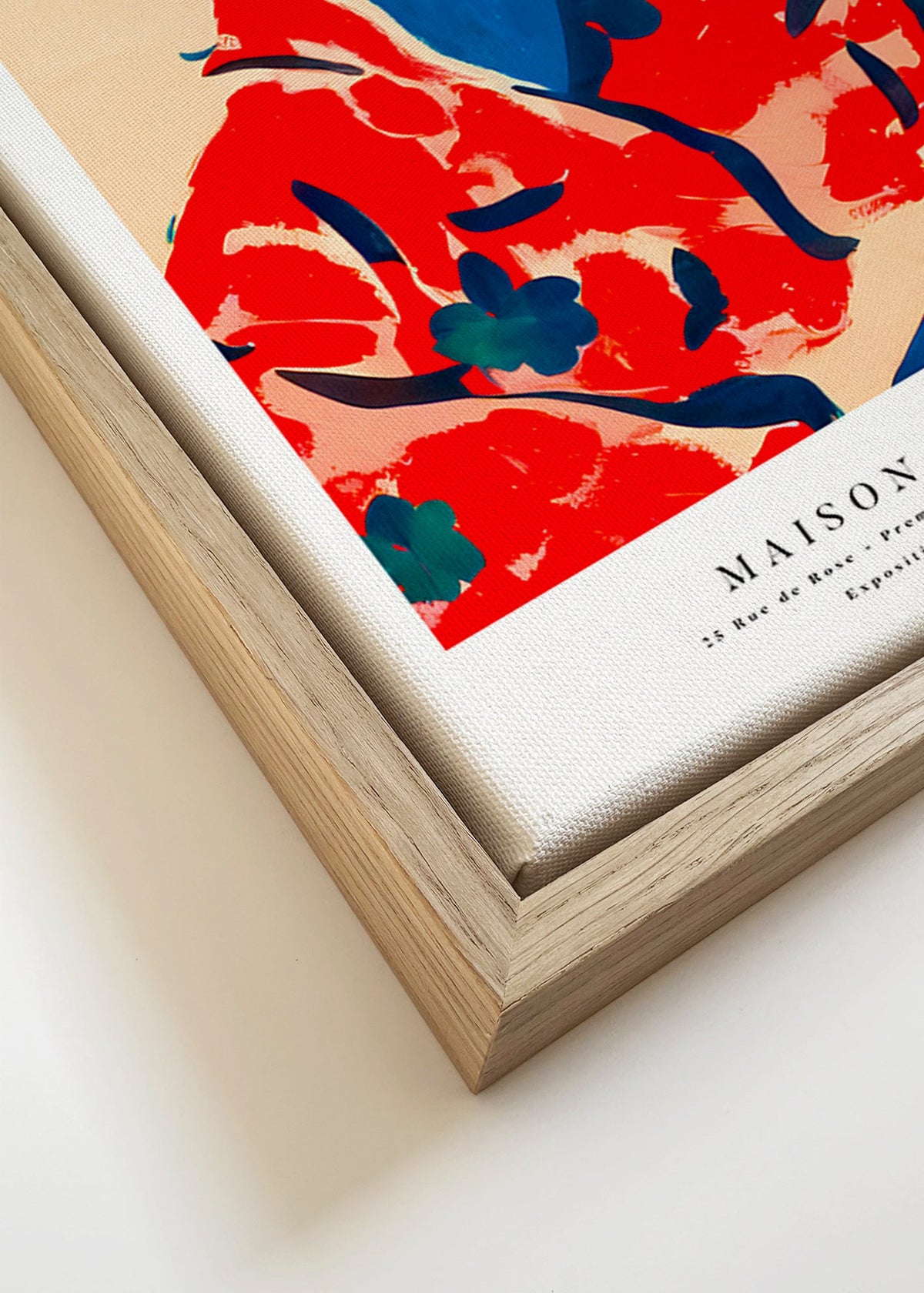 Vrouwelijke illustratie met rood kimono – Canvas detail