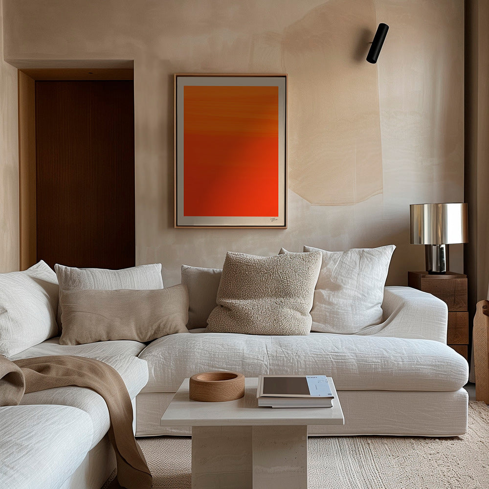 Cuadro abstracto horizonte naranja degradado – Canvas2