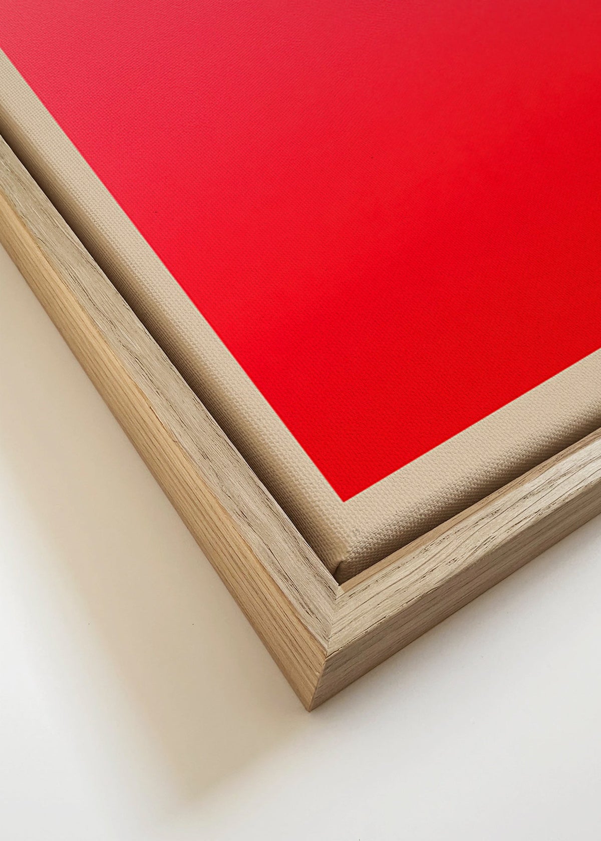 Abstract kunstwerk rood verloop met handtekening – Canvas detail