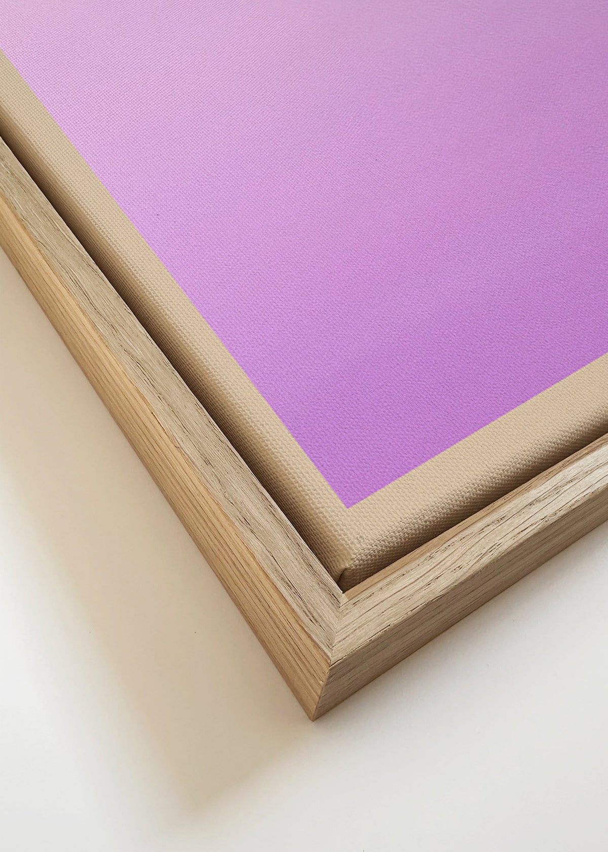 Abstracte kunst lavendelverloop verticaal – Canvas detail