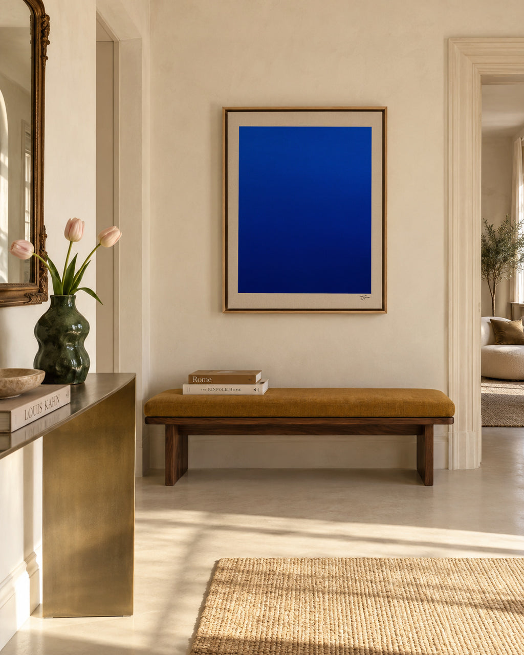 Deep Ocean - Framed canvas in an interior
