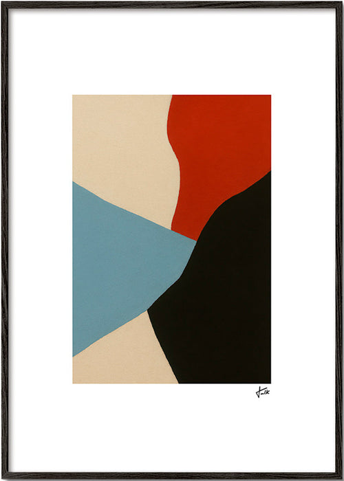 Abstract kunst gelaagde vormen verticaal – Black Frame