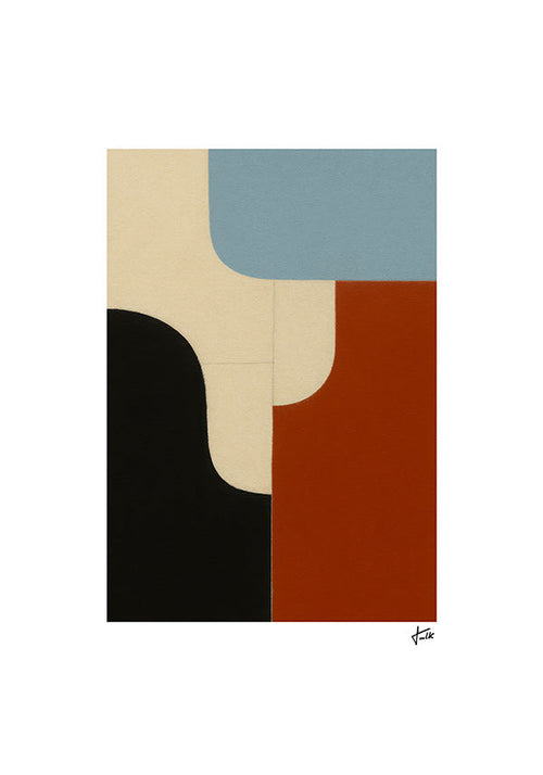Geometrische print met modulaire curven