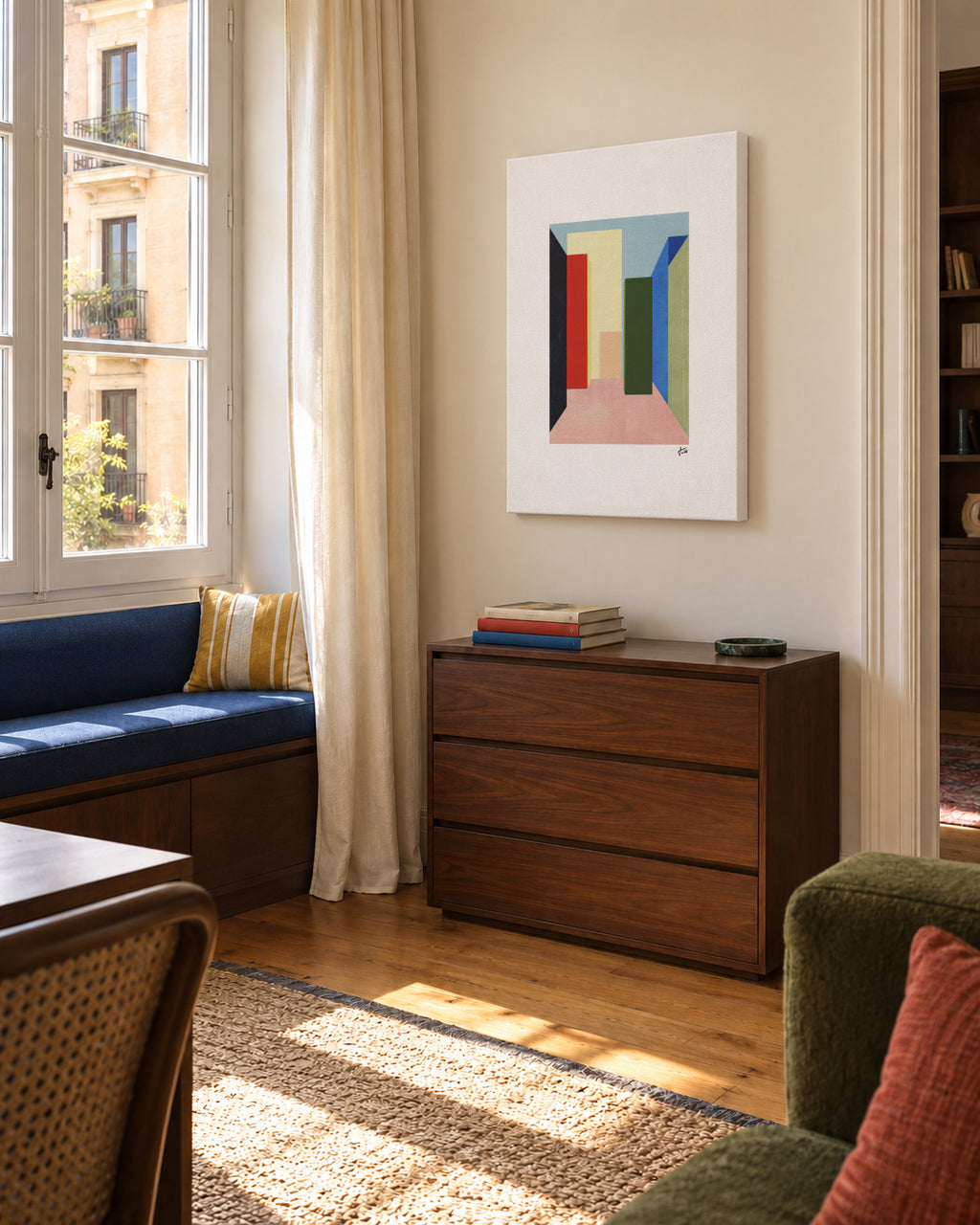 Silent Corridor I - Unframed canvas in an interior