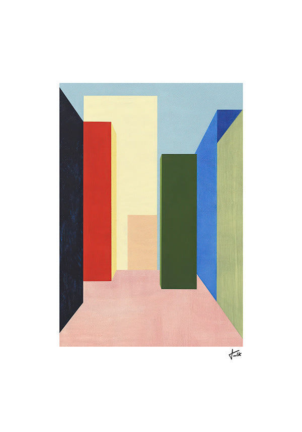 Geometrische poster kleurblok gang