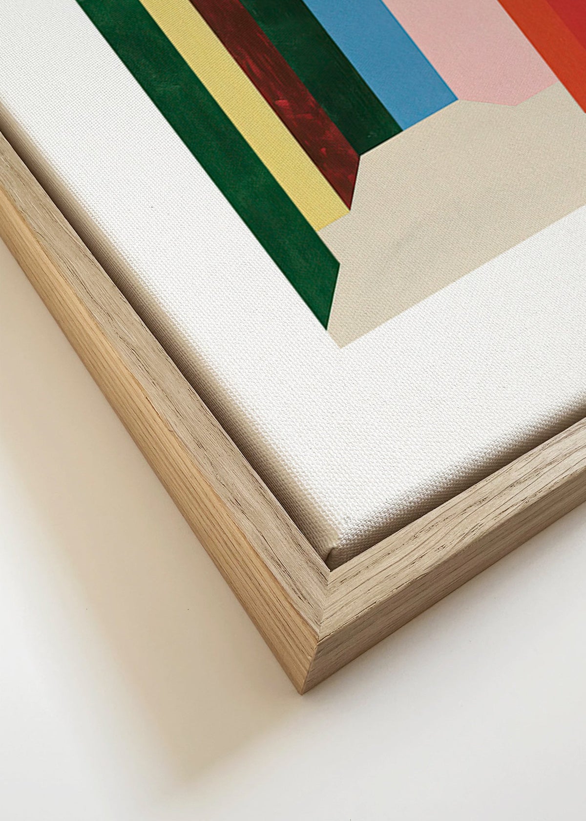 Geometrisch kunstwerk: verticale kleurengang – Canvas detail